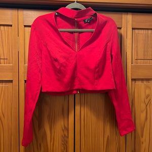 Koton Red XL Crop top gold zip worn once!